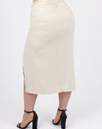 Beachy Linen Midi Skirt