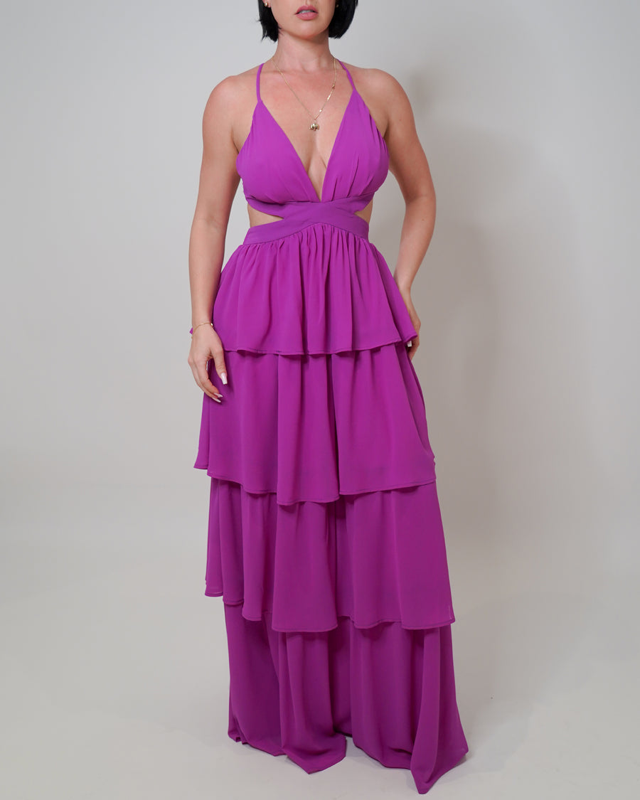 Paloma Ruffle Dress in Orchid