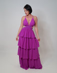 Paloma Ruffle Dress in Orchid