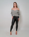 Aria Wrap Top in Gray