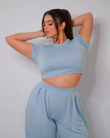 Busy All Day Pant Set in Baby Blue
