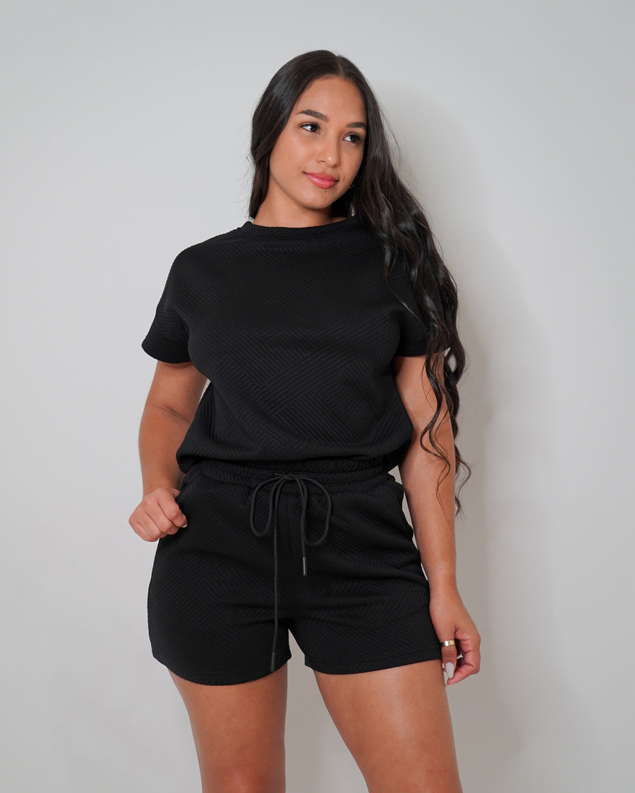 Be Right Back Shorts Set in Black