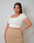 Coffee Date Crop Top in Ivory