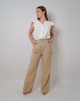 Relaxed Work Pants in Beige