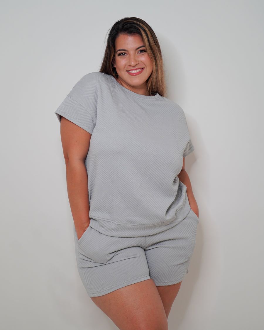 Be Right Back Shorts Set in Grey