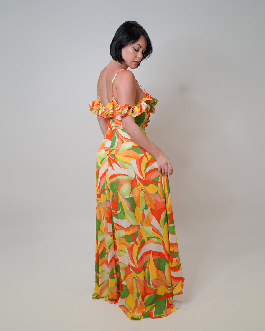 Ximena Deep V Maxi Dress