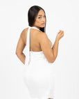 White Halter Short Dress