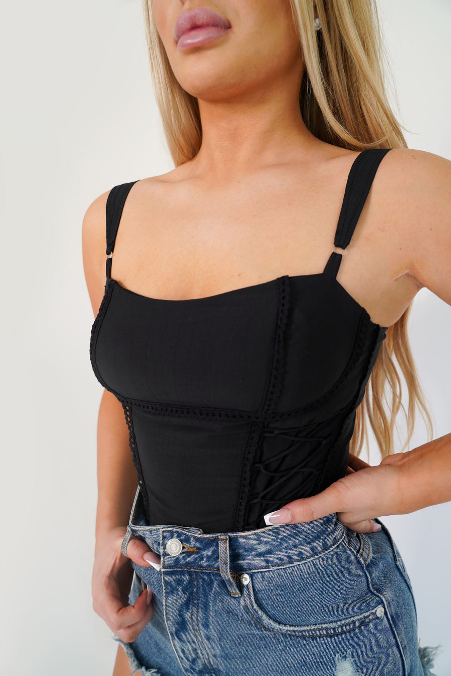 Laced up Bustier Top