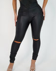 Ultra High Rise Faux Leather Pants