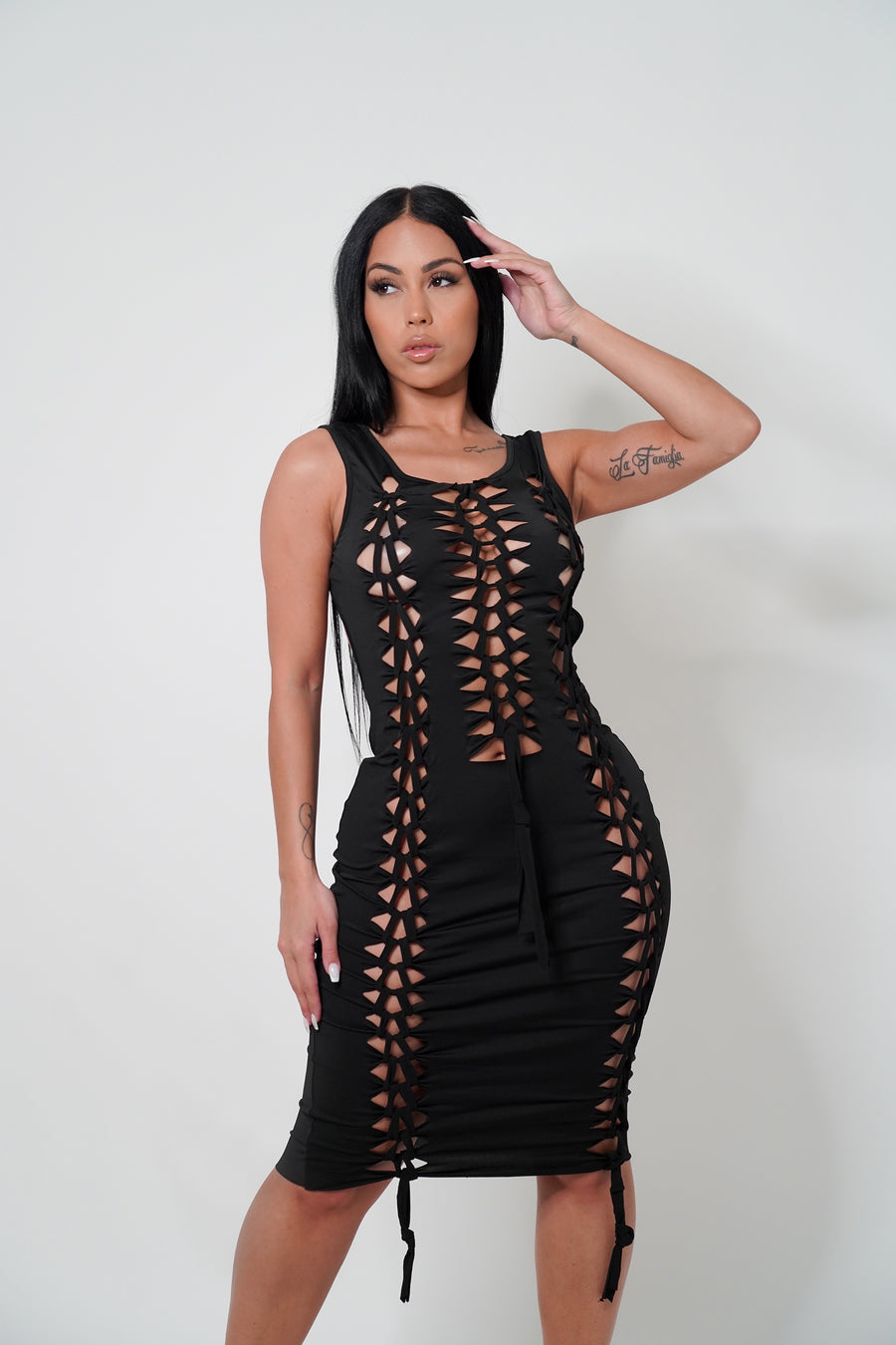 Hollowed-Out Sexy Bodycon Dress